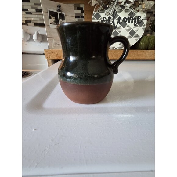 Vintage Senor Pico Studio Pottery Black & Brown Coffee Mug Cup  1966 Japan - Picture 1 of 9